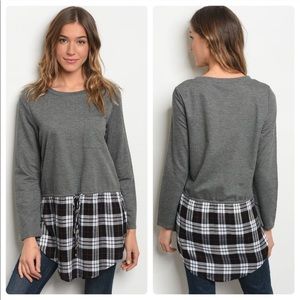 Unique Flannel Bottom Top 🦋